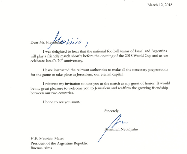 המכתב ששיגר נתניהו למאקרי