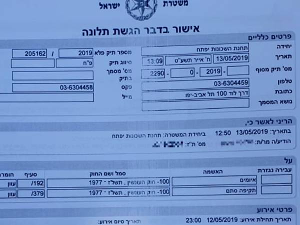 התלונה במשטרה שהגיש פיזיותרפיסט מכבי