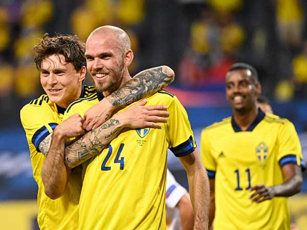 מרקוס דניאלסון חוגג. שבדיה מוכנה ליורו (Getty)