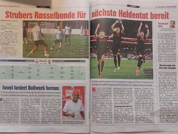 העיתונים באוסטריה מתכוננים למפגש של גלוך וחבריו עם סוסיאדד