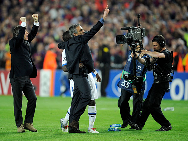 מוריניו. עבר את ברצלונה בחצי הגמר וזכה באלופות (Getty)