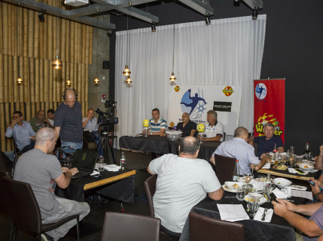 הגרלת משחקי ליגת העל בת"א (צילום: יועד כהן, איגוד הכדוריד)