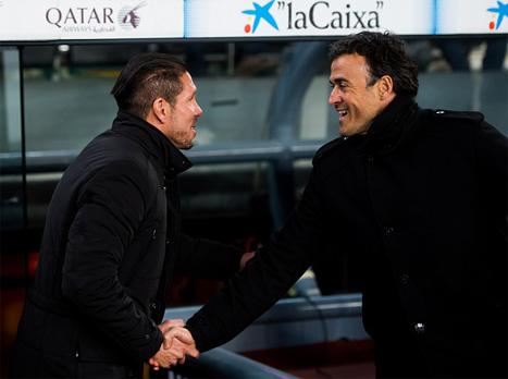 ראש בראש על הכרטיס לחצי הגמר. לואיס אנריקה וסימאונה (Getty)