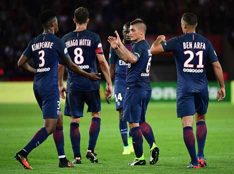 לא התקשו. שחקני פ.ס.ז' (getty)