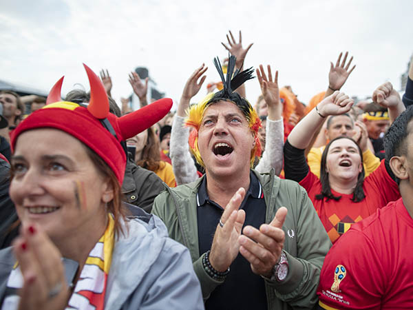 אוהדים בלגים בטירוף, האמינו שהם פייבוריטים לנוכח הרצף המרשים (getty)