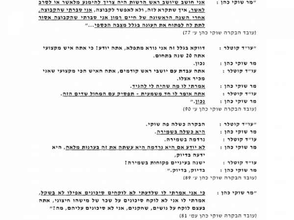 השיחה המדוברת בין שוקי כהן לעו"ד קוטלר