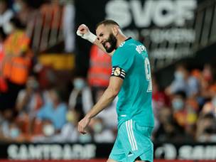 בנזמה חוגג את השישי שלו העונה. בדרך לפיצ'יצ'י? (Getty)