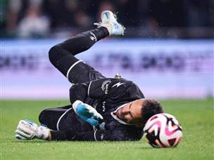 גד עמוס. השוער של ריינה נאלץ לעבוד לא מעט הערב (מאור אלקסלסי)