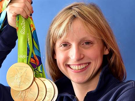 הפנים של השחייה האמריקנית. לדקי (GETTYIMAGES)