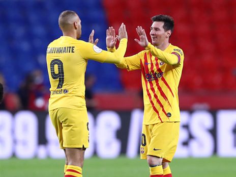 ברייתוויט ומסי. הכי עשירים בברצלונה (Getty)