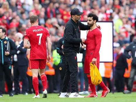 כל כך קרוב. קלופ וסלאח (GETTY)