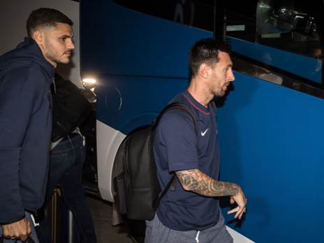 ליונל מסי ומאורו איקרדי בנתב"ג (צילום: ספי מגריזו)