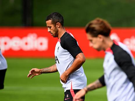 טיאגו. חזר לאימונים (Andrew Powell/Liverpool FC via Getty Images)