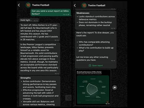 דוגמה לניתוח משחק של מגן בורנמות, מילוש קרקז (צילום מסך)