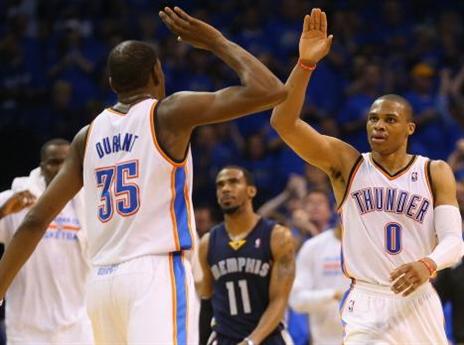 ווסטברוק ודוראנט הגיעו מוכנים לפלייאוף (gettyimages)