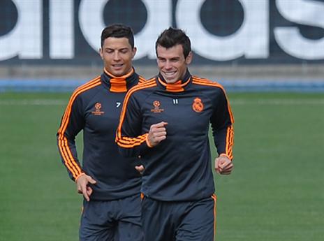 בייל וכריסטיאנו באימון המסכם (gettyimages)