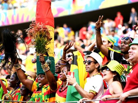 אוהדי גאנה. אחראים למחצית הכי טובה עד כה (gettyimages)