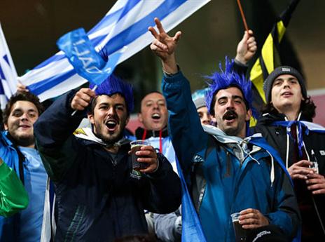 אוהדי אורוגוואי, באו כאלופים (gettyimages)