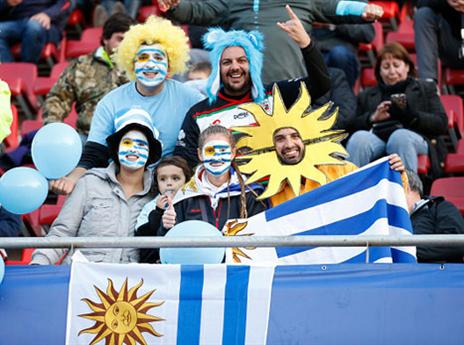 אוהדי אורוגוואי, חגיגה ביציעים (gettyimages)