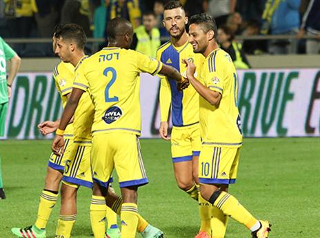 חזרה לשמוח. מכבי ת"א מאושרת (צילום: דני מרון)