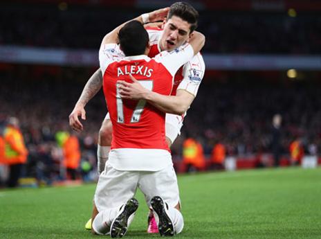 הוביל את ארסנל לציון דרך. סאנצ'ס (GETTYIMAGES)