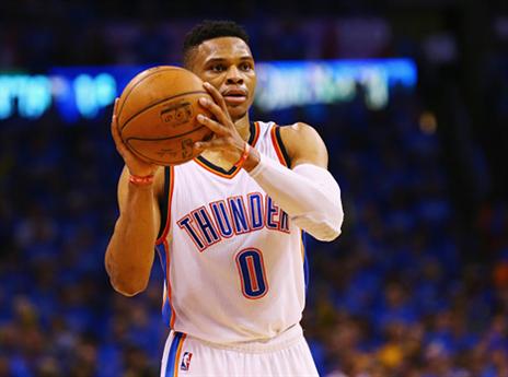 נחנקו ברגע האמת. ווסטברוק והת'אנדר (getty)