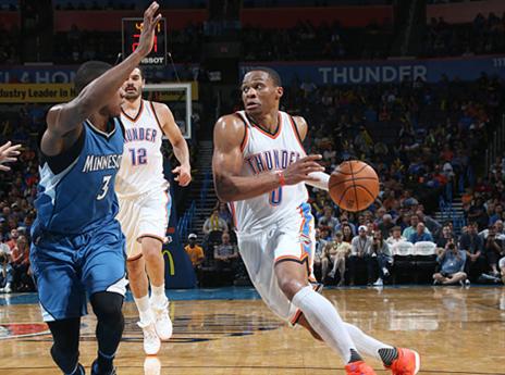 קשה בלי דוראנט. ווסטברוק מול מינסוטה (getty)