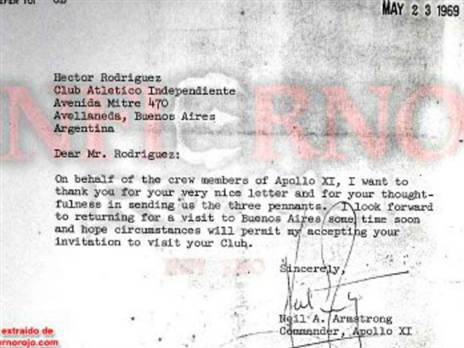 המכתב שהתקבל מארמסטרונג (צילום מסך)