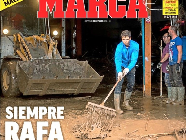 השער ב"מארקה". מפרגנים לנדאל (צילום מסך)