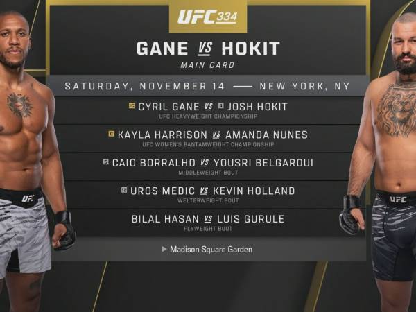 הקארד המלא של UFC 334