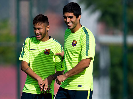 ניימאר וסוארס, כבר חושבים על הקלאסיקו (gettyimages)