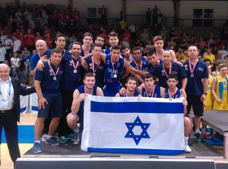 שחקני הנבחרת בסיום (איגוד הכדורסל)
