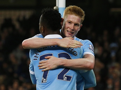 דה בריינה מאושר. סיטי טיילה לרבע הגמר (getty)