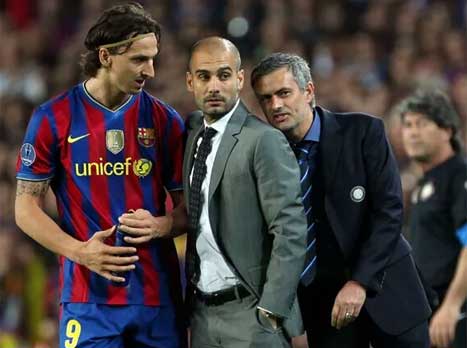 שוב במוקד. מוריניו, פפ וזלאטן (Getty)