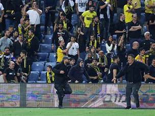 ומהומה שגרמה להפסקת המשחק (צילום: אלן שיבר)