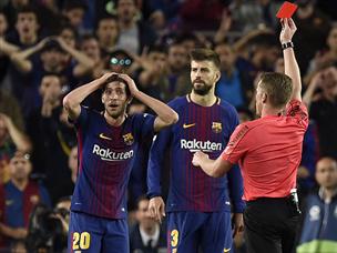 סרג'י רוברטו. השאיר את בארסה ב-10 שחקנים (getty)