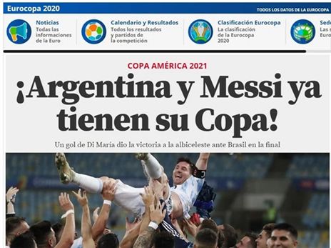 "לארסנטינה ומסי יש גביע" (Mundo deportivo)