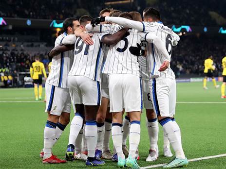 שחקני אטאלנטה חוגגים. שער חשוב (Getty)