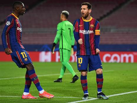 ליאו מסי, עוסמאן דמבלה וקיילור נבאס. שיתוף הפעולה יחכה (Getty)