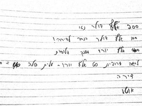 הפתק בכתב ידו של זהבי (מתוך “5 באוויר“)