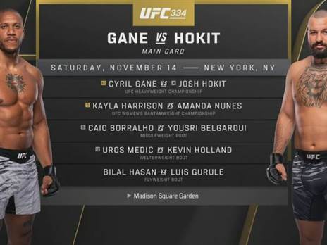 הקארד המלא של UFC 334