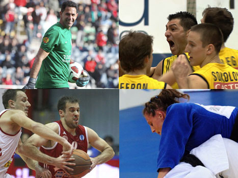 היה צמוד, אבל בסוף...רפי כהן, אליס שלזינגר, הלפרין ומכבי ת"א בכדורעף (אלן שיבר, gettyimages, AFP)