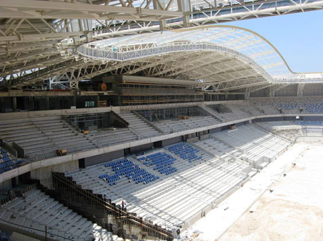 אצטדיון "סמי עופר". תאונה קשה באתר הבנייה (האתר הרשמי)
