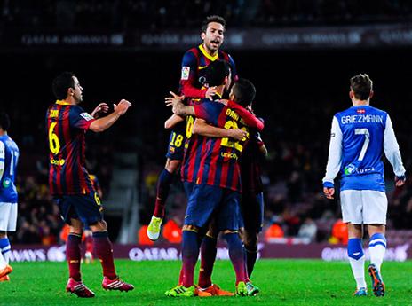 ברצלונה חוגגת, גמר הגביע קרוב (GETTYIMAGES)