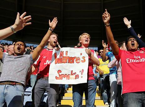 אוהדי ארסנל מפרגנים, למרות ההרגלים של ווילשר (GETTYIMAGES)