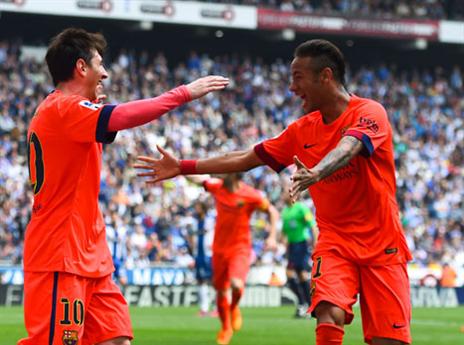 מסי וניימאר. חגגו כבר במחצית הראשונה (gettyimages)