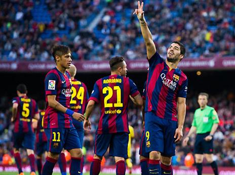 גם סוארס הצטרף לחגיגת השערים (gettyimages)