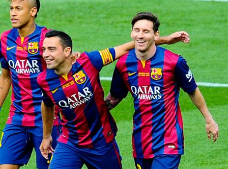 מסי וצ'אבי חוגגים (gettyimages)