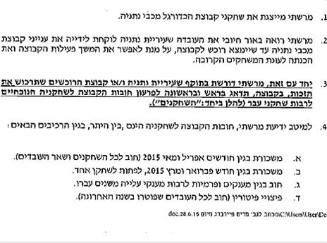 שלל חובות. השחקנים מחכים (צילום מתוך המסמך)