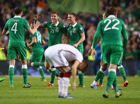 אירלנד חוגגת על גרמניה. ראש בראש מול פולין (getty)